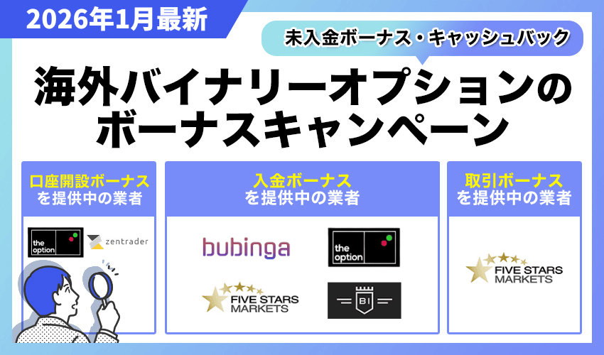 海外バイナリーオプションのボーナス・キャンペーン