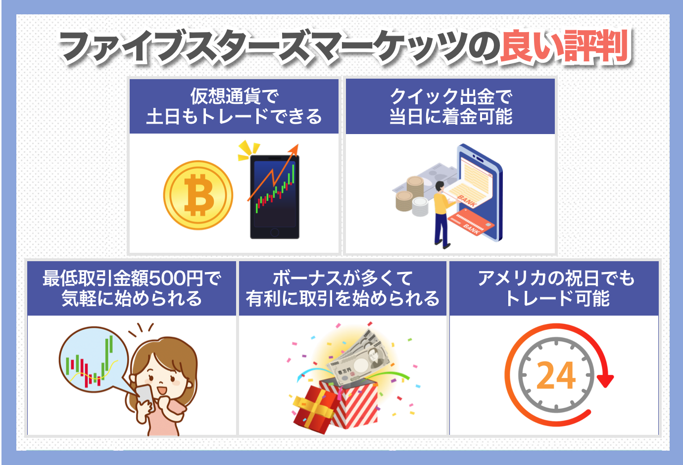 ファイブスターズマーケッツの利用者からの良い評判