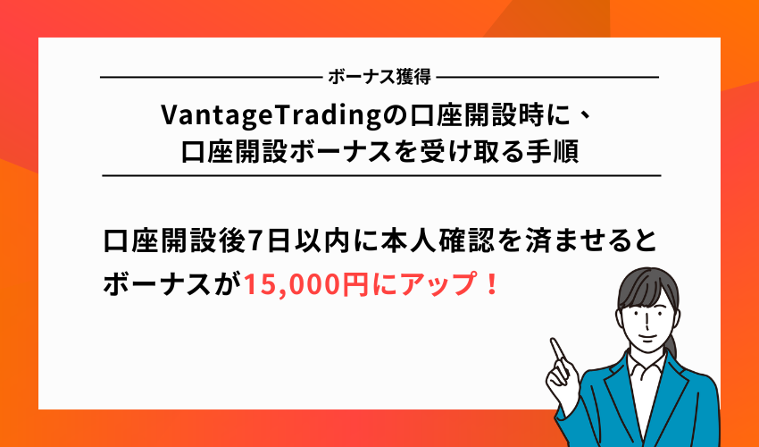 VantageTradingの口座開設時に、口座開設ボーナスを受け取る手順