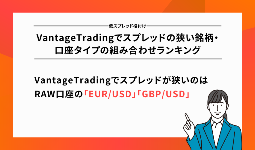 VantageTradingでスプレッドの狭い銘柄・口座タイプの組み合わせランキング